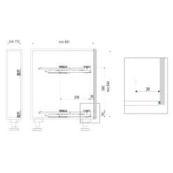 Cargo boczne INSIDE 15/2 półki szare