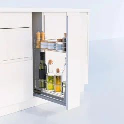 Cargo podblatowe do szafki 15 cm, front wysuwny, chrom