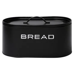 Chlebak metalowy z pokrywą czarny