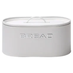 Chlebak metalowy z pokrywą biały