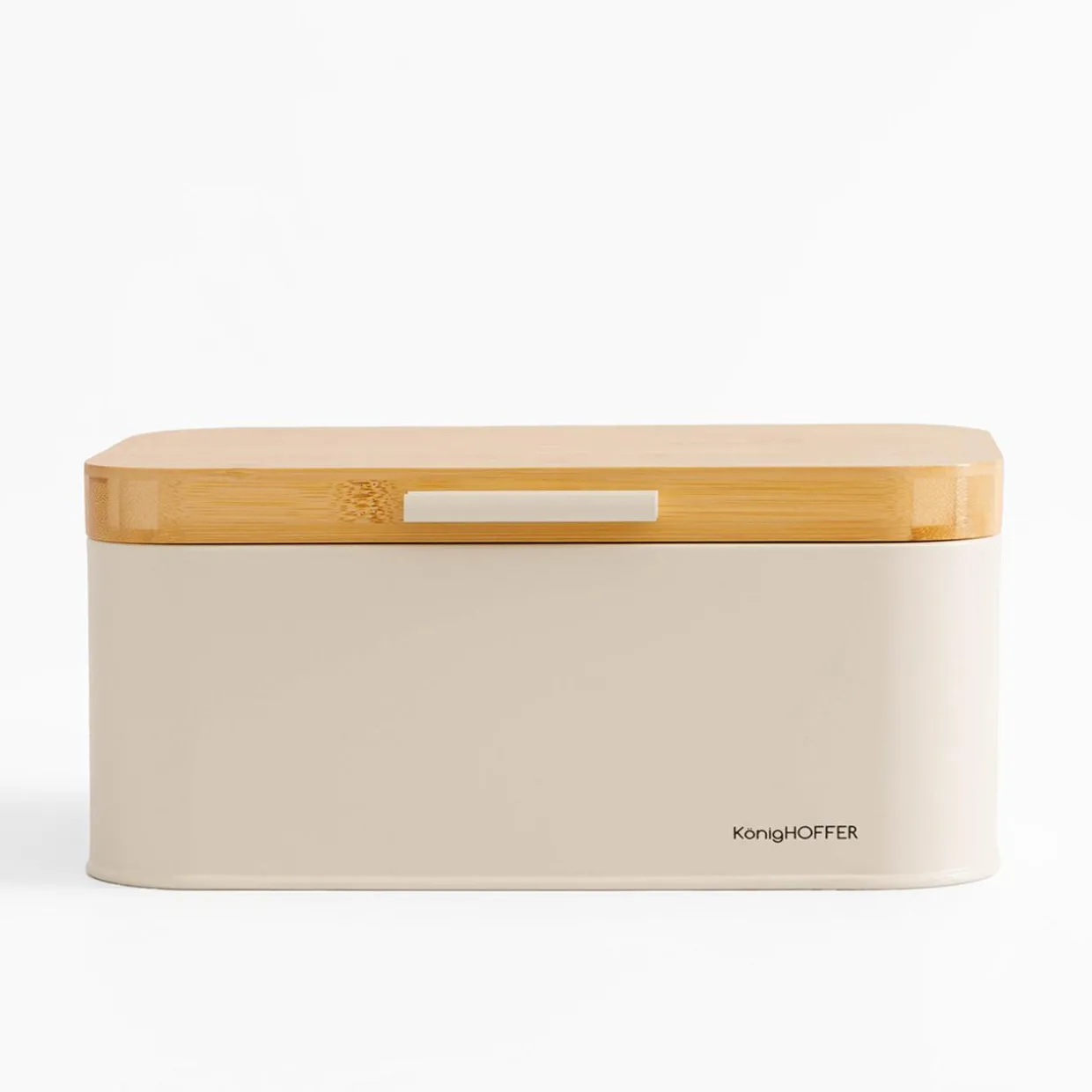 Chlebak z bambusową pokrywą kremowy CAPRI 30,5x17,5x15 cm