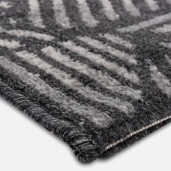 Chodnik geometryczny antracytowy NORWAY 80x200 cm