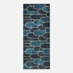 Chodnik nowoczesny czarno-złoty CRYSTAL VELVET 80x200 cm