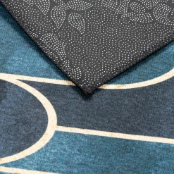 Chodnik nowoczesny czarno-złoty CRYSTAL VELVET 80x200 cm