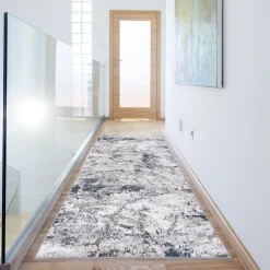 Chodnik przecierany szarogranatowy LONG 80x200 cm