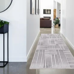 Chodnik srebrny LINIE MIGUEL 80x200 cm