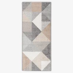 Chodnik szarobeżowy w trójkąty HOUSTON 67x160 cm