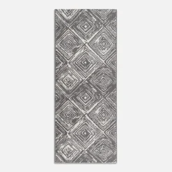 Chodnik szary w kwadraty NORWAY 67x160 cm