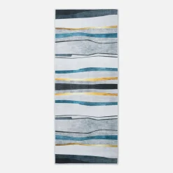 Chodnik szary w pasy CRYSTAL VELVET 80x200 cm