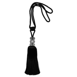 Chwost dekoracyjny glamour do upinania zasłon czarny