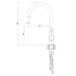 Czarna bateria z wyciąganą wylewką TWILIGHT