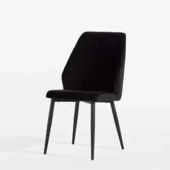Czarne krzesło tapicerowane LOTER