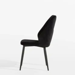 Czarne krzesło tapicerowane LOTER