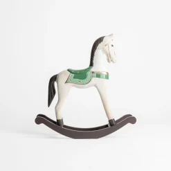 Dekoracja biało-zielona KOŃ NA BIEGUNACH