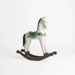 Dekoracja biało-zielona KOŃ NA BIEGUNACH