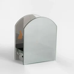 Dekoracja LED przydymione szkło KOMINEK 11x5x10 cm