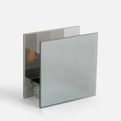 Dekoracja LED przydymione szkło KOMINEK 10x5x10 cm