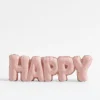 Dekoracja napis HAPPY różowy