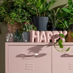 Dekoracja napis HAPPY różowy