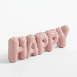 Dekoracja napis HAPPY różowy
