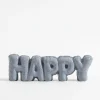 Dekoracja napis HAPPY szary