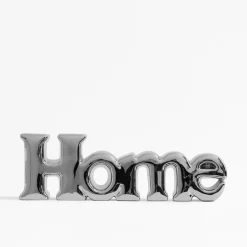 Dekoracja napis HOME srebrna