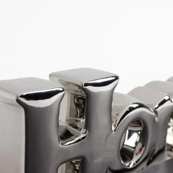 Dekoracja napis HOME srebrna