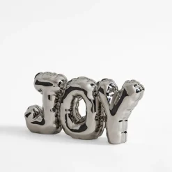 Dekoracja napis JOY srebrny