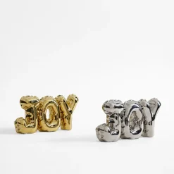 Dekoracja napis JOY srebrny