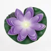 Dekoracja zewnętrzna solarna LED IP44 fioletowa KWIAT LOTOSU