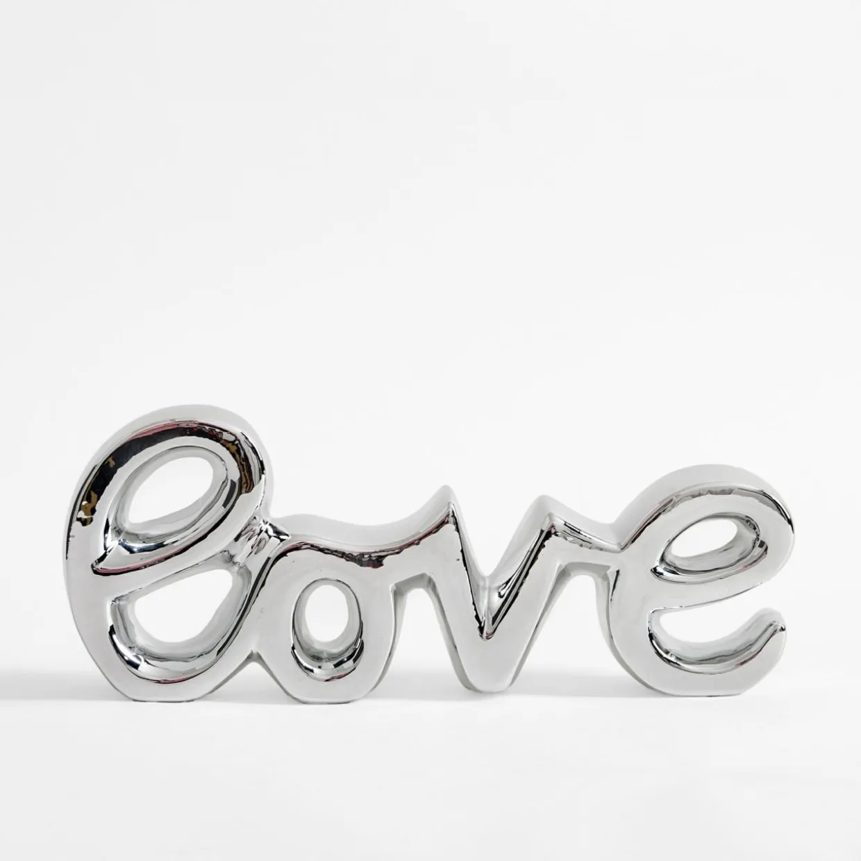 Dekoracyjny napis srebrny LOVE 29x11,4 cm