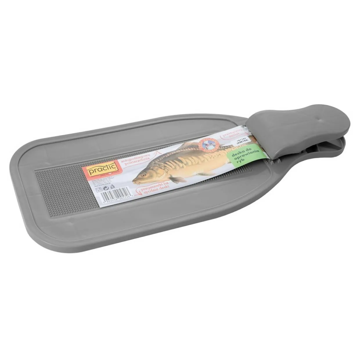 Deska do obrabiania ryb z klipsem szara