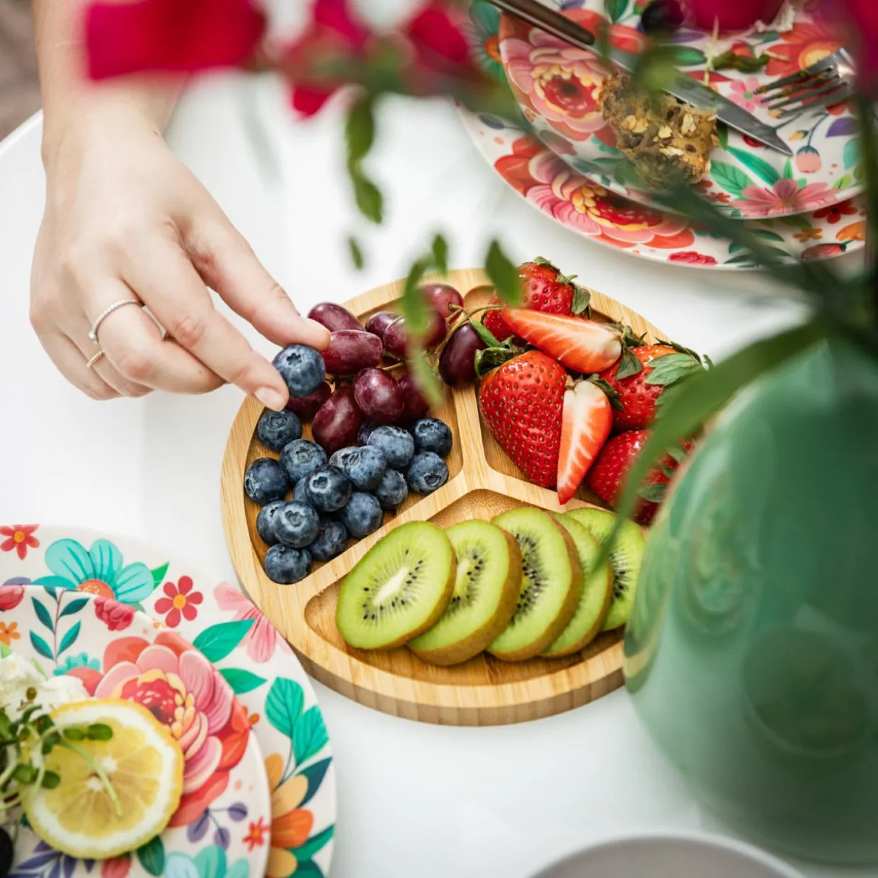 Deska do serwowania przekąsek bambusowa 20 cm