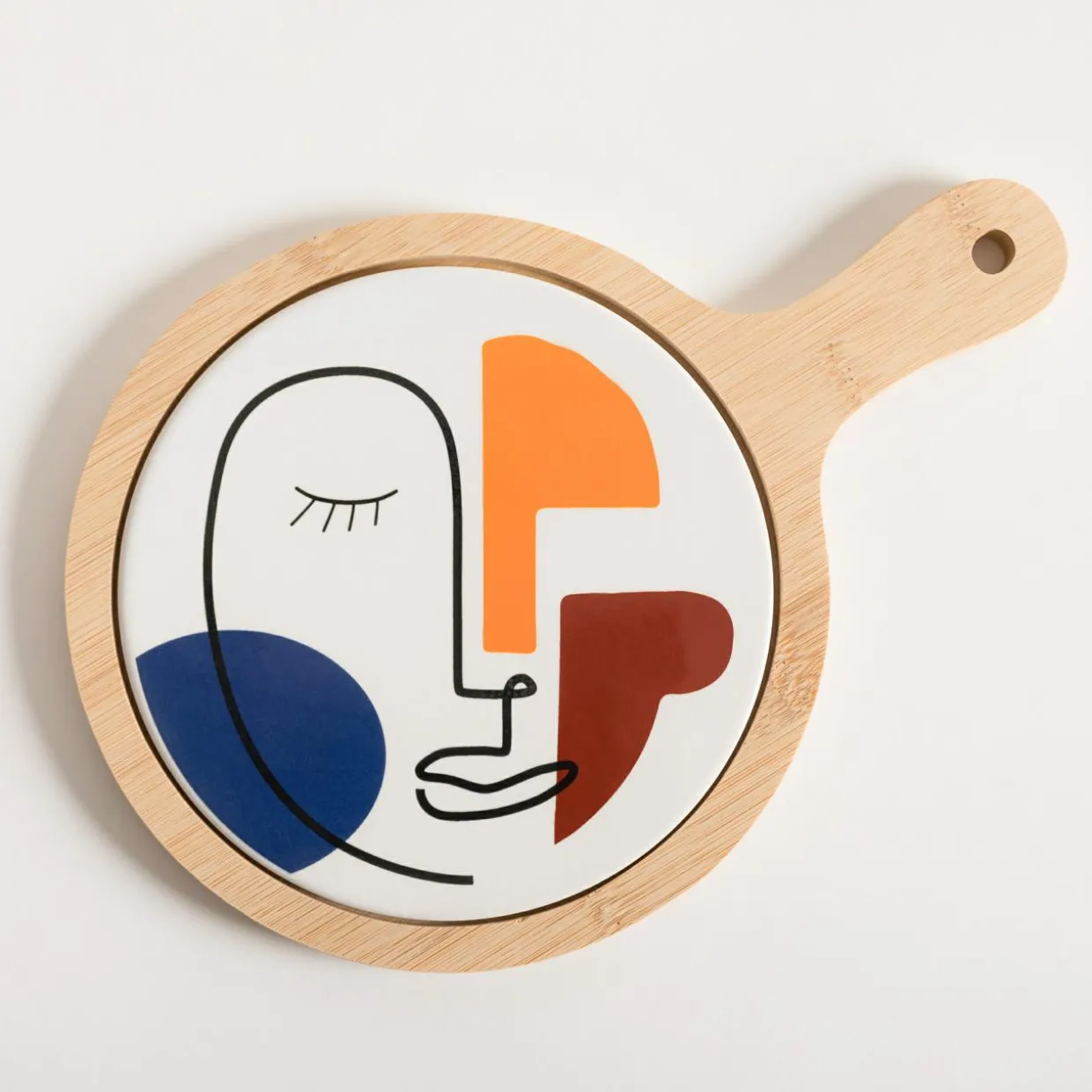 Deska do serwowania z ceramicznym talerzem 17,5 cm