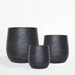 Donica ogrodowa czarna 32x32 cm