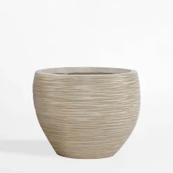 Donica ogrodowa okrągła beżowa 29 cm