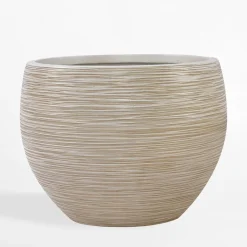 Donica ogrodowa okrągła beżowa 38 cm