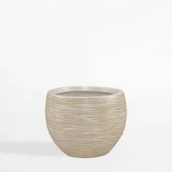 Donica ogrodowa okrągła beżowa 22 cm