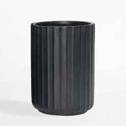 Donica ryflowana czarna 42x42x57 cm