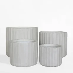 Donica ryflowana 42x42x37,5 cm biała