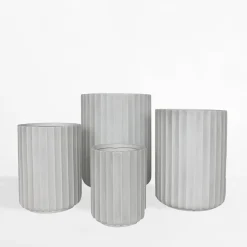 Donica ryflowana 24x24x33 cm biała