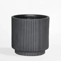 Donica ryflowana 37x37x37 cm czarna