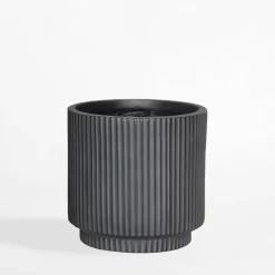 Donica ryflowana 24x24x24 cm czarna