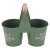 Doniczka metalowa podwójna 20 CM zielona