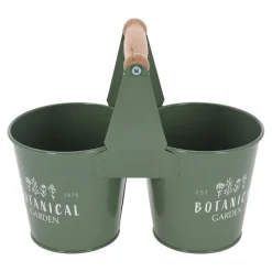 Doniczka metalowa podwójna 20 CM zielona