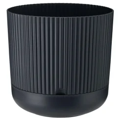 Doniczka plastikowa z podstawką antracyt NOSTALGIA 18 cm