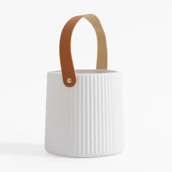 Doniczka z uchwytem biała 15 cm