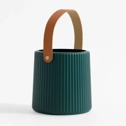 Doniczka z uchwytem zielona 15 cm