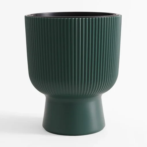 Doniczka z wkładem zielona MILLY 29,8x36,5 cm