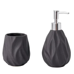Dozownik do mydła w płynie ceramiczny czarny 15,2 cm